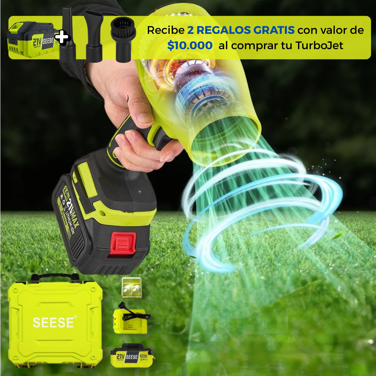 Soplador TurboJet™ - Seca tu auto y limpia tu patio en menos de 5 minutos