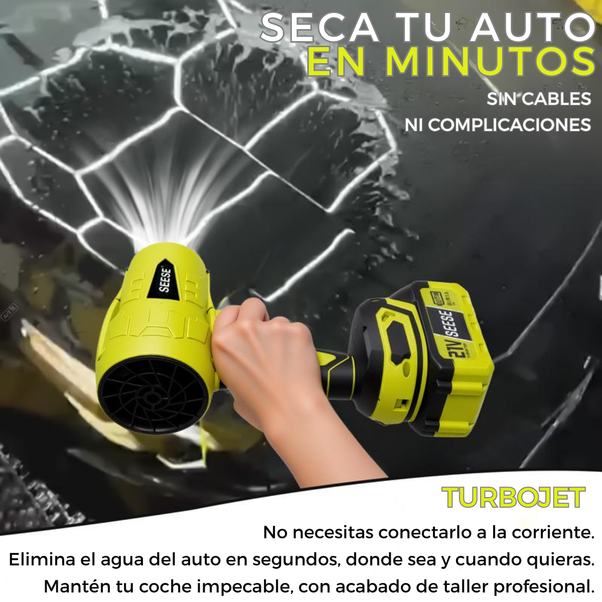 Soplador TurboJet™ - Seca tu auto y limpia tu patio en menos de 5 minutos