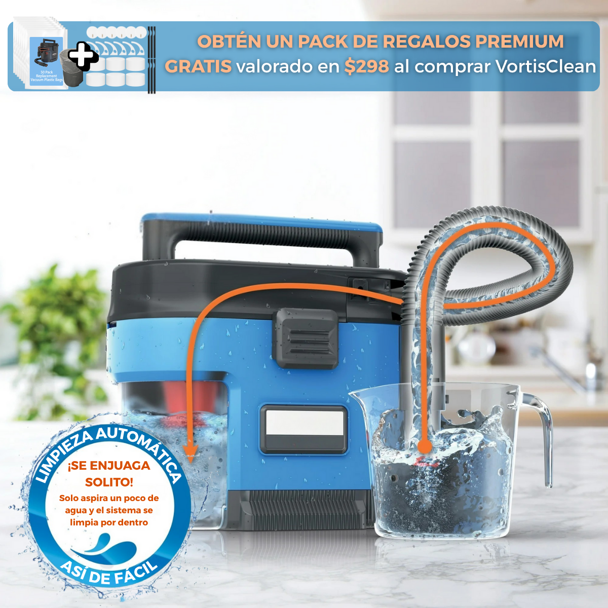 Aspiradora VortisClean - Pequeña, poderosa y lista para todo