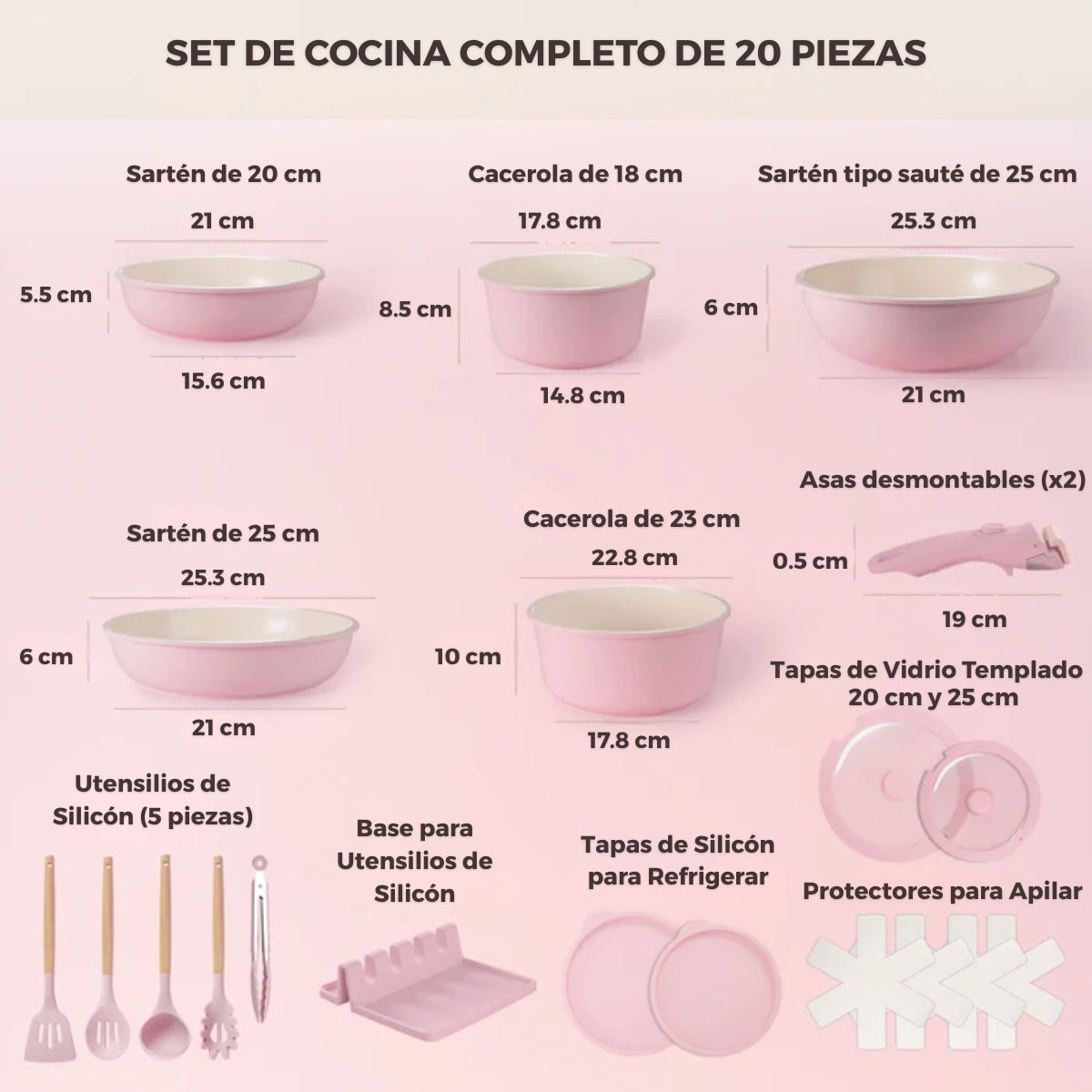 Set Ollas ZenCook™ - Set Cerámico 20 pzs